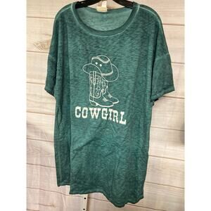 NWOT Peach Love California Women's Size Small Cowgirl Western T-Shirt Top